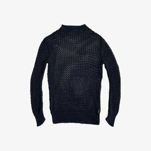 Vintage Dark Blue Open Knit Long Sleeve Top by Dries Van Noten